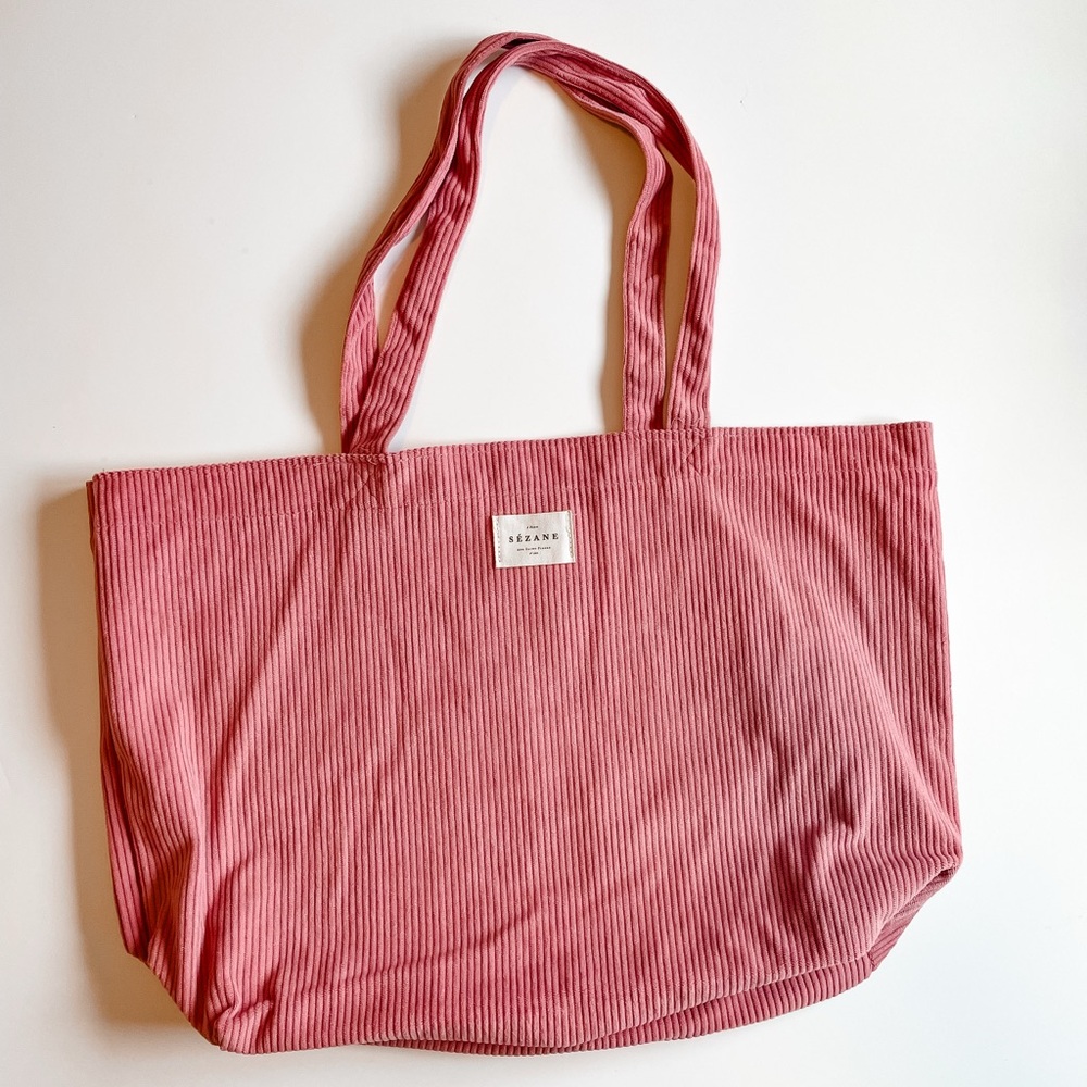 Sezane Corduroy Pink Tote Bag